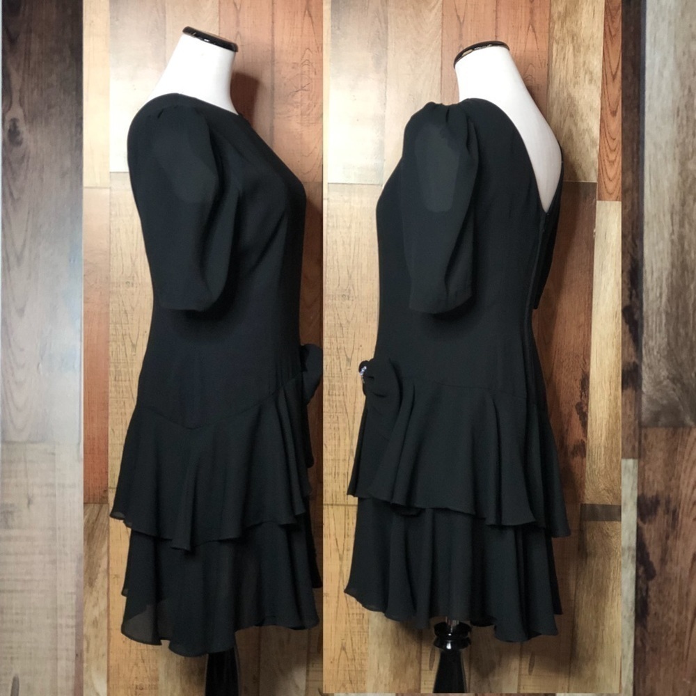 Vintage Late Edition Ltd. Black Cocktail Dress Size 7/8 - Picture 3 of 7